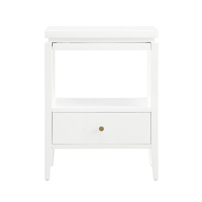 White 1-Drawer Nightstand