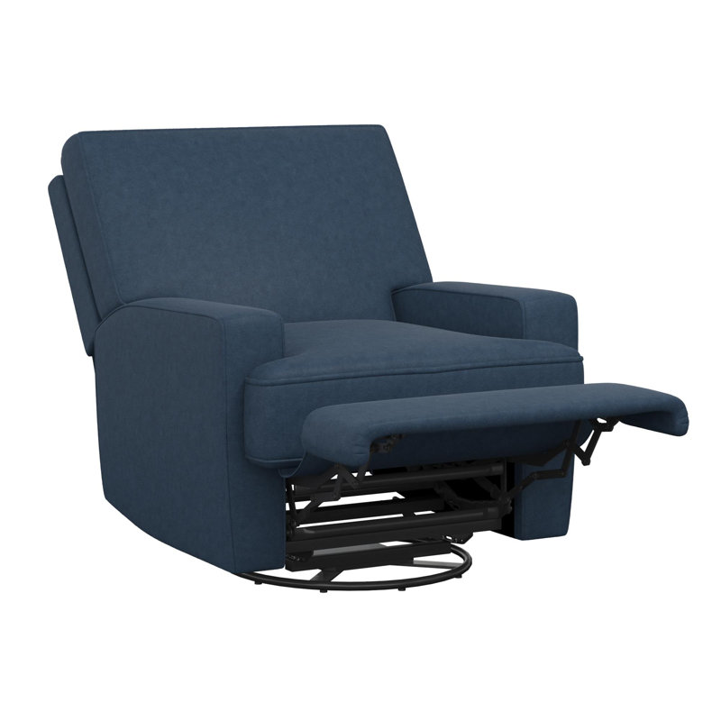 Fauteuil oscillant, inclinable et pivotant rembourré Abingdon, Velours marine