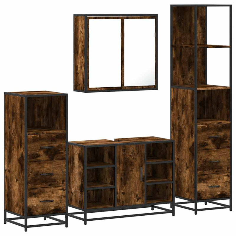Amyre Bathroom Furniture Suite, Rustric Brown