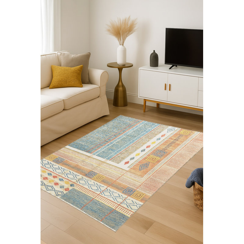 Tapis beige tissé Mosso, 6 pi 7 po x 9 pi 10 po