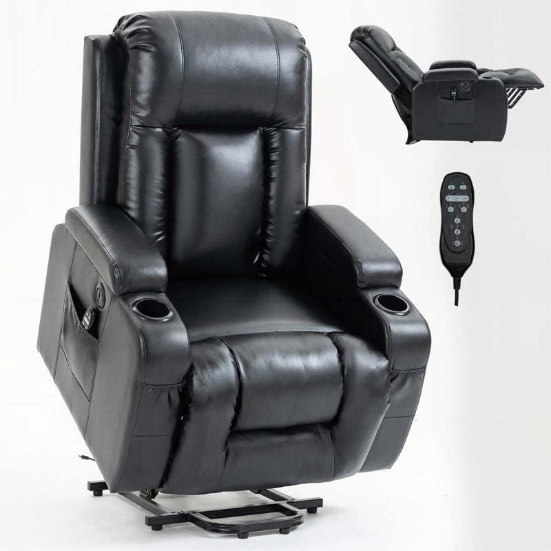 Fauteuil inclinable Power Lift avec mécanisme de mouvement robuste avec massage par vibration à 8 points et chauffage lombaire