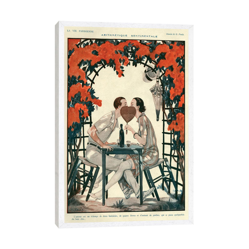 1925 La Vie Parisienne Magazine Plate - Painting on Canvas, White Framed, 101.6 cm H x 66.04 cm W