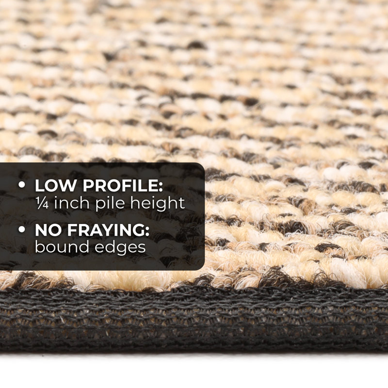 Skid-Resistant Carpet Indoor Area Rug Floor Mat - Black Ripple - Many Other Sizes To Choose From, Rectangle 8' x 12'