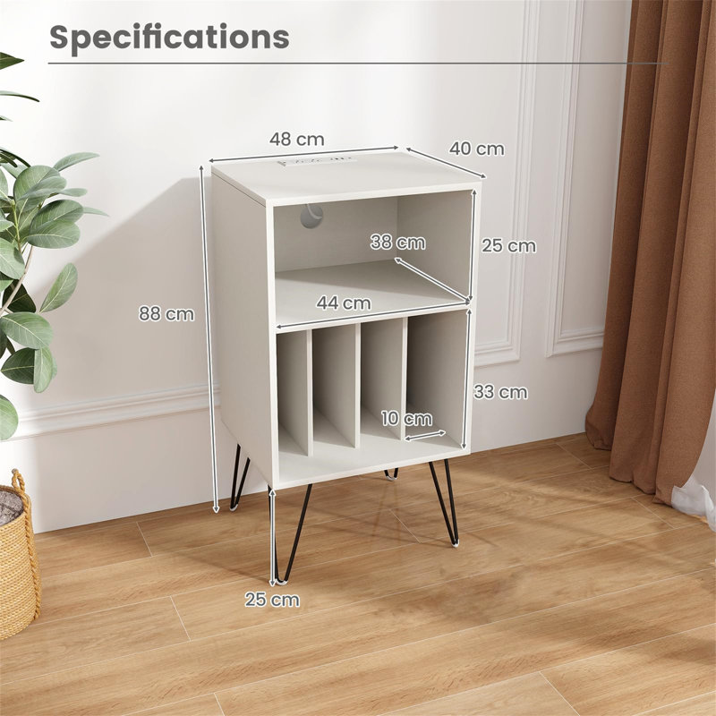 Bemadette 88cm H Media Shelves, White