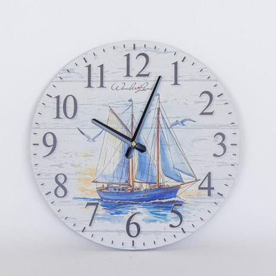 Sail Boat On The Water Wall Clock