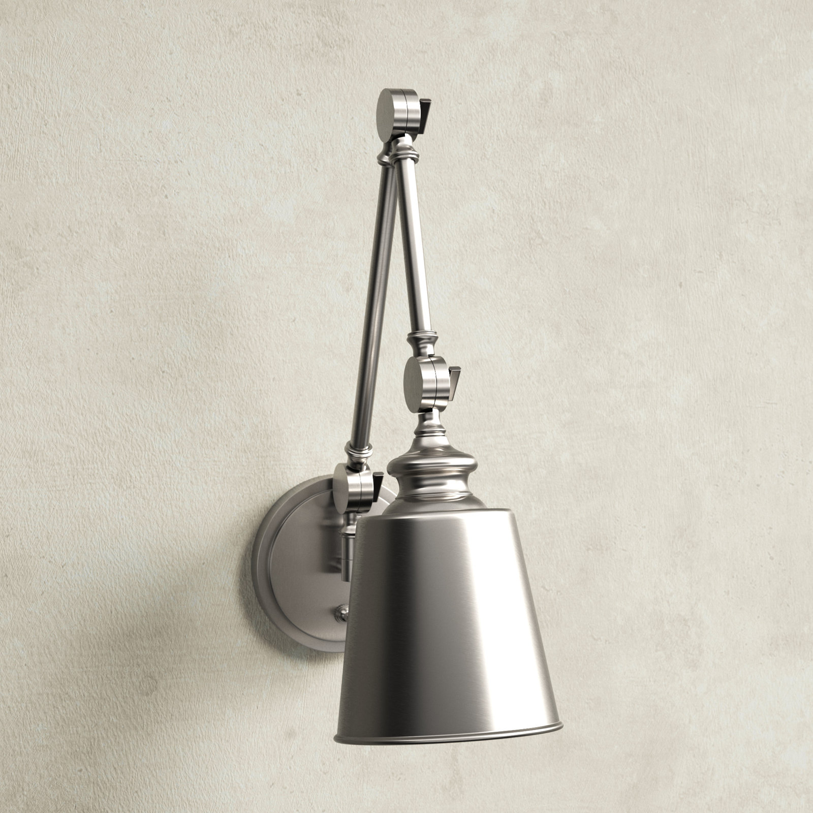 Richwood 2 Light Steel Dimmable Wall Sconces, Brushed Nickel