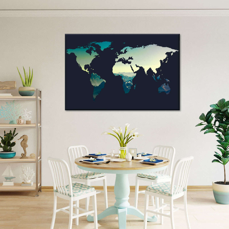 " Canyon World Map ", 8" H x 12" W x 1" D