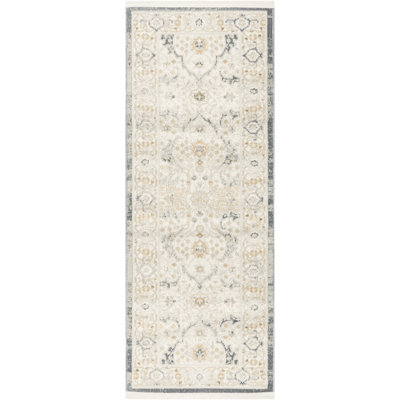 Pardis 2' x 6' Light Blue Vintage Indoor Rug