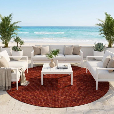 Tapis d'intérieur rond lavable antidérapant 8 pi
