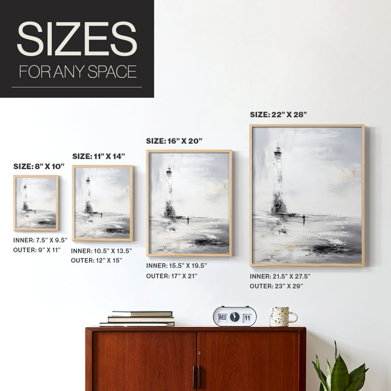 NAUTICAL Series Dxxxx, reproduction encadrée - bois massif, Naturel, H 30 po x l 24 po
