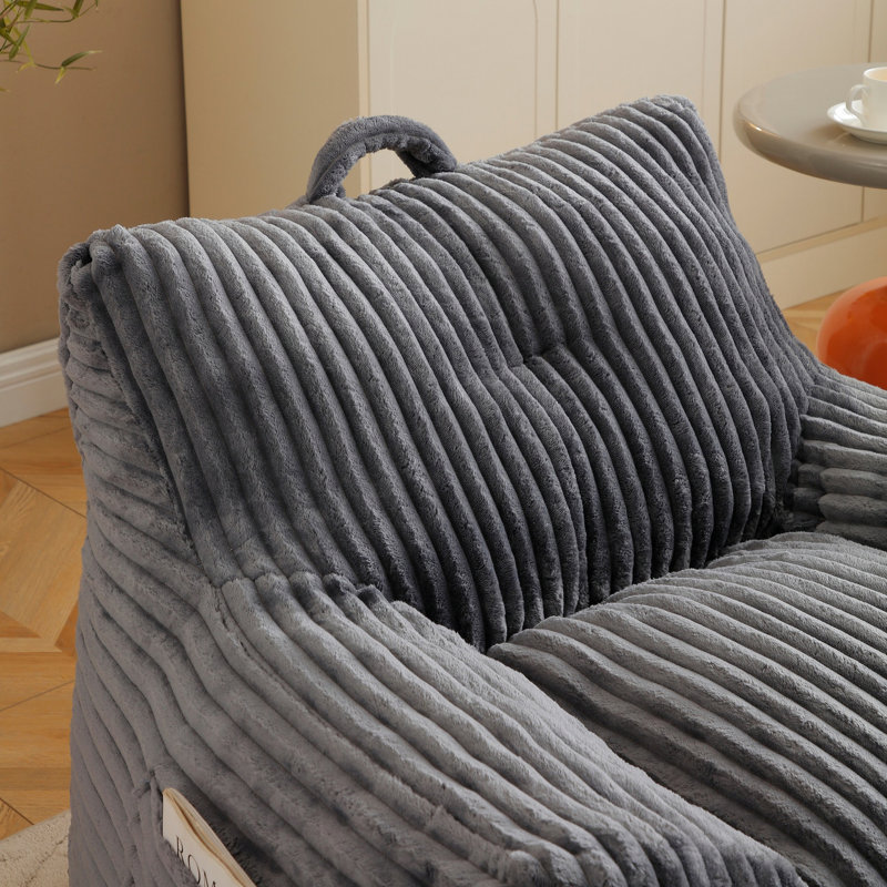 Fauteuil à billes avec accoudoirs et repose-pieds, Gris