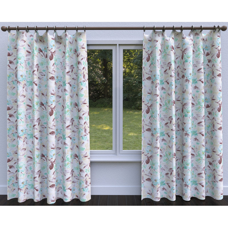 Tissu à imprimé floral, Vert / Brun
