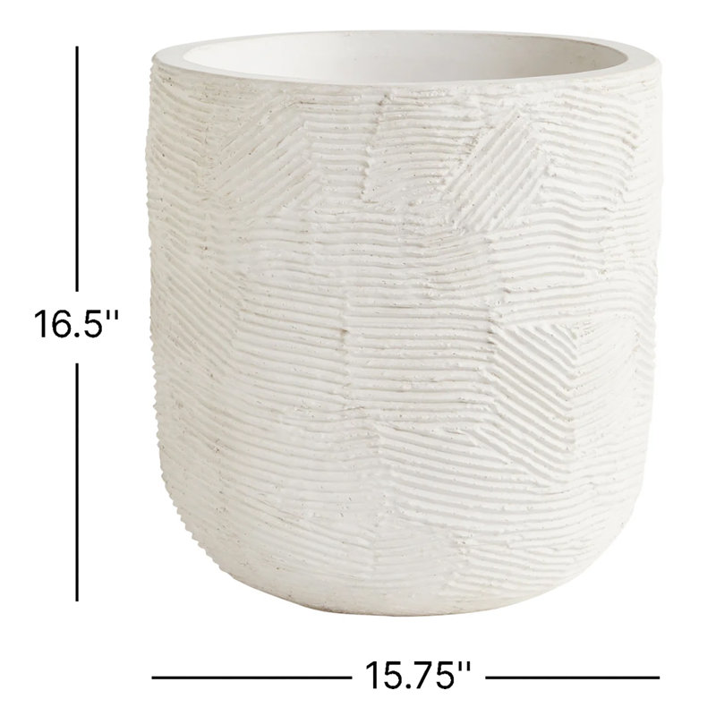 Atna Handmade Concrete Pot Planter, 16.5" H x 15.75" W x 15.75" D