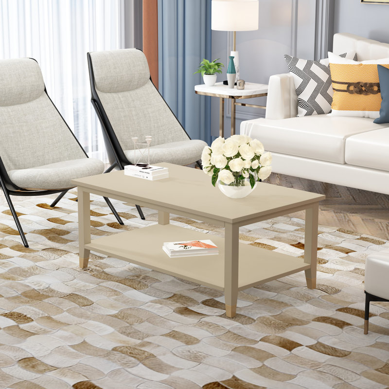 Athina Frame Coffee Table with Storage, Clay, Clay