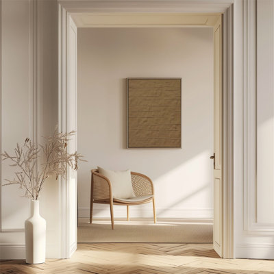 Adobe III – Warm Neutral Textures Arranged In Contemporary Architectural Rhythm Print by Alma