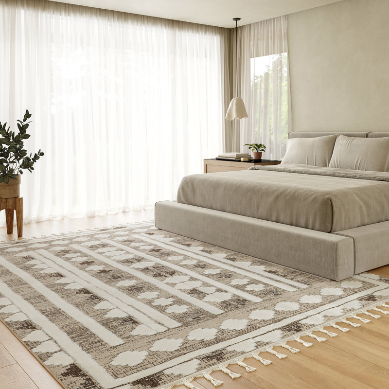 Audience Geometric Tasseled Area Rug, Rectangle 9' x 12'