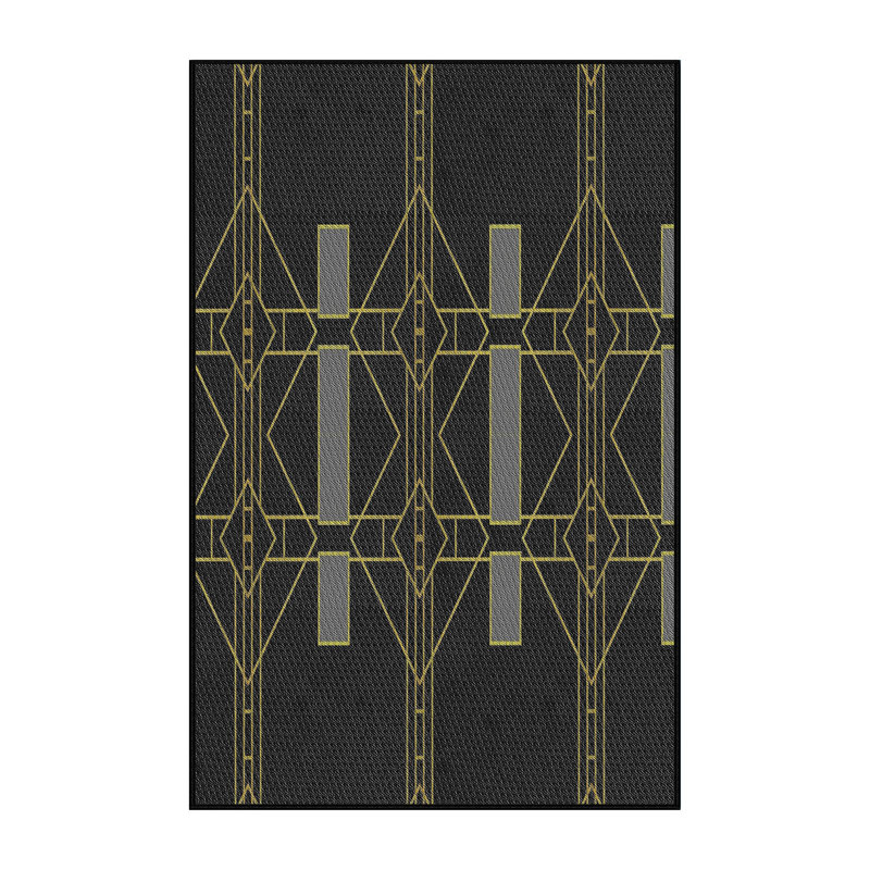 Tapis de zone noire à motifs, Rectangle 2 pi x 3 pi