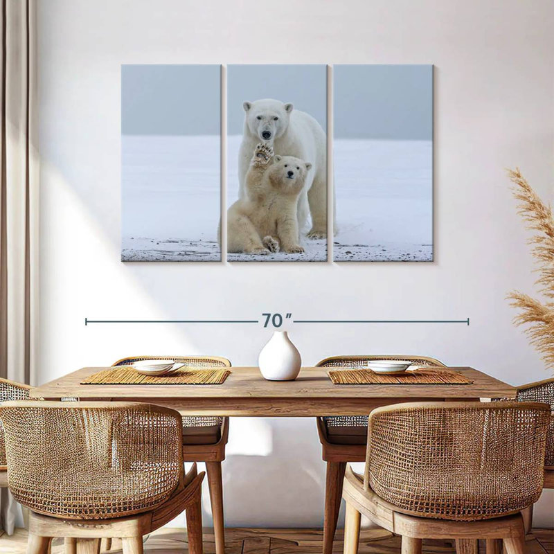 Brampt Polar Bear Waving, 36" H x 57" W