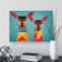Two Deer Abstract - Wrapped Canvas Print