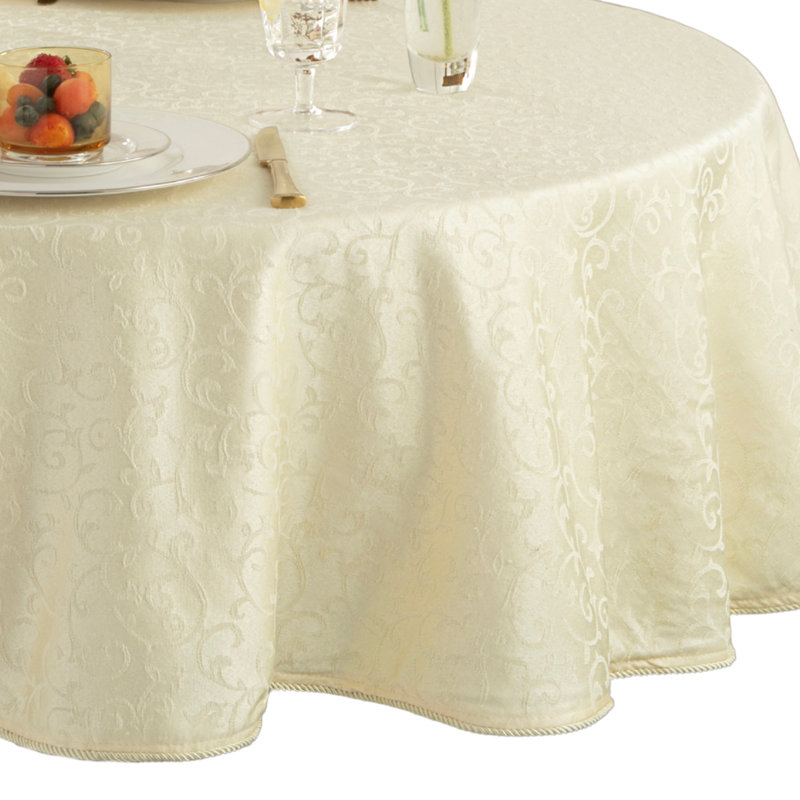 Lenox Opal Innocence Tablecloth, Ivory, 90" Round