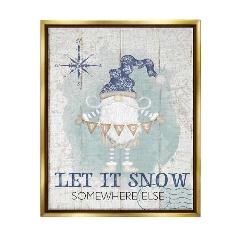 Let It Snow Somewhere Else Gnome, art de la giclée encadrée par Jennifer Pugh, H 31 po x l 25 po x P 1,7 po