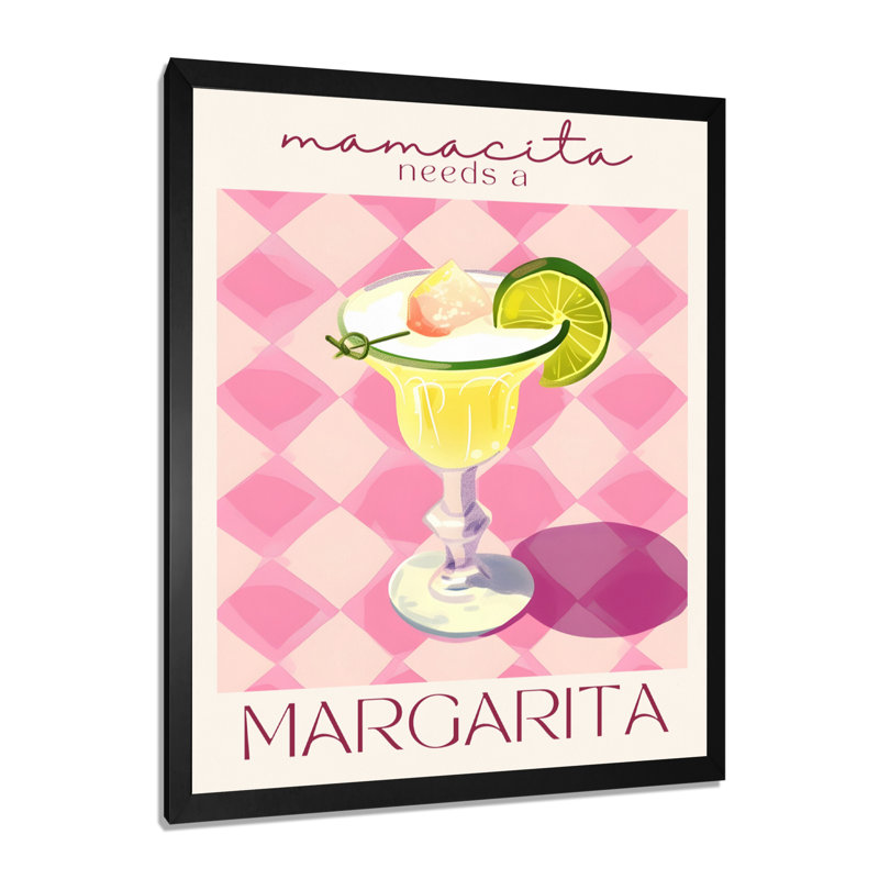 «Cocktail with Lime Slice For A Night Out I», impression d'art mural, Cadre photo noir simple, H 32 po x l 24 po