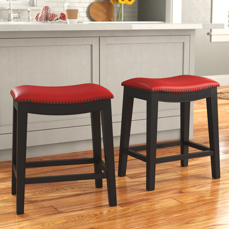 Tabouret de bar et de comptoir, Rouge traditionnel, Tabouret de comptoir (assise de 24 po de hauteur)