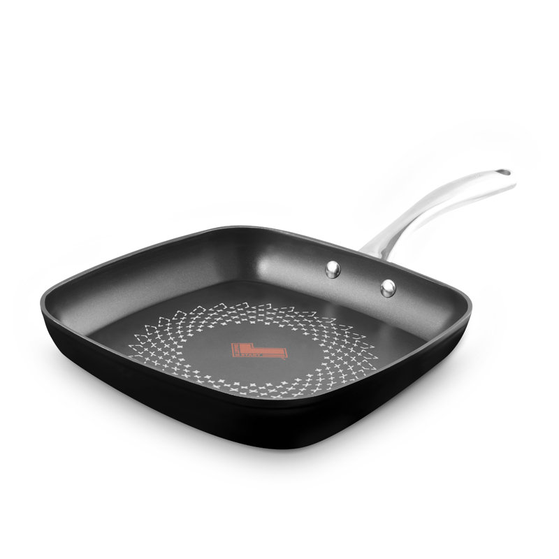 Tower T900307 SmartStart Ultra Forged 26cm Aluminium Grill Pan with Easy Clean Aeroglide Non-Stick, 15x Stronger, Induction Compatible, Oven Safe up to 220°, Long Lasting, PFOA Free