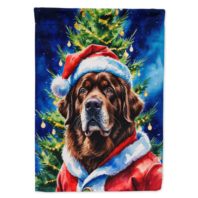 Drapeau de maison de Noël chocolat caniche chocolat