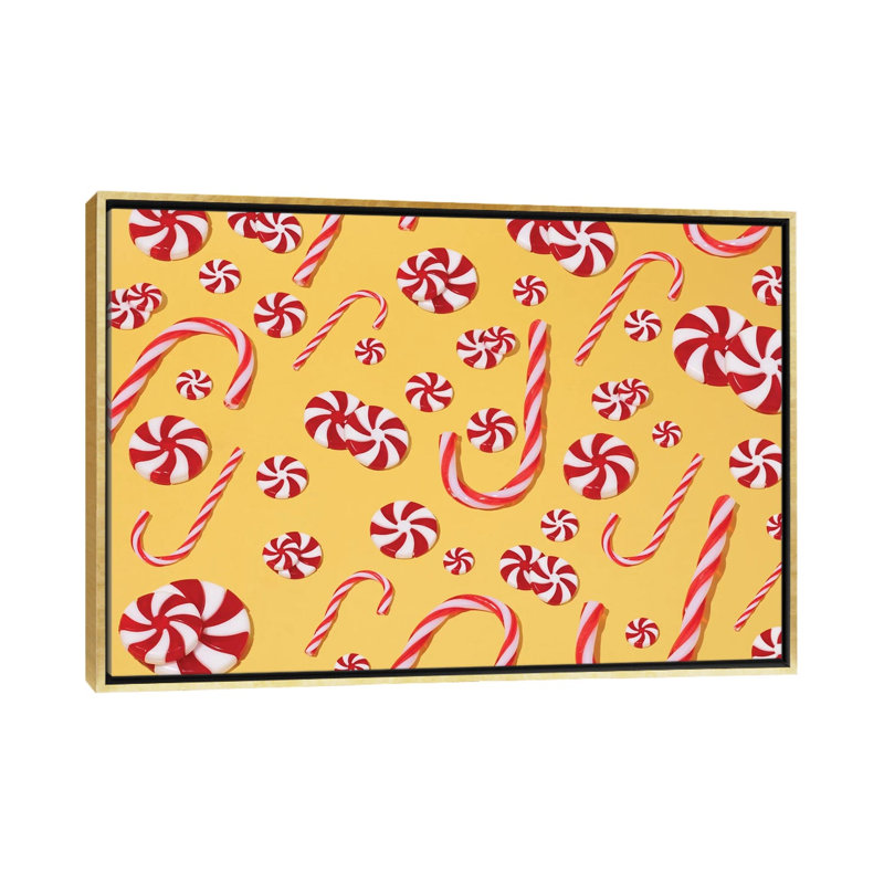 «Candy Cane», reproduction d'art sur toile encadrée, H 18 po x l 26 po, Reproduction encadrée sans passe-partout, Doré