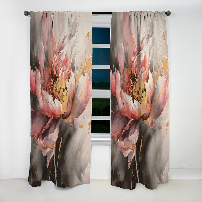 Sturdivant - Rideau pivoines - Rideau occultant à motif floral - 1 panneau, L 52 po x L 90 po