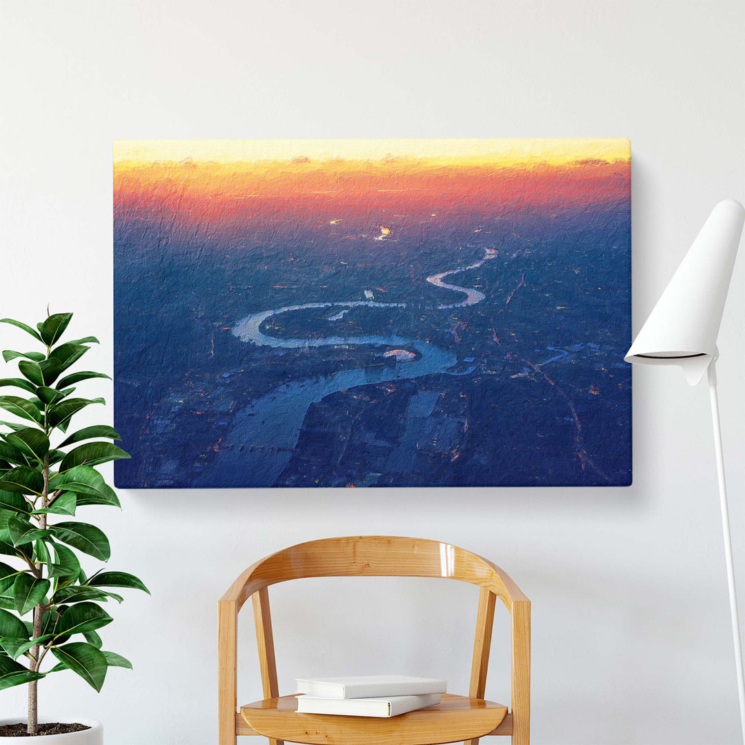 London City Skyline and the River Thames - Wrapped Canvas