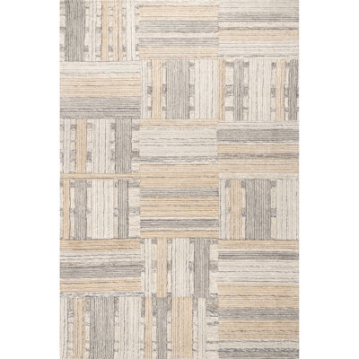 Tapis beige en laine Deco