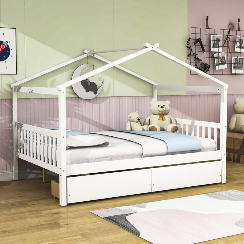 Dailene 2 Drawer House Beds by Gracie Oaks, Full, Natural