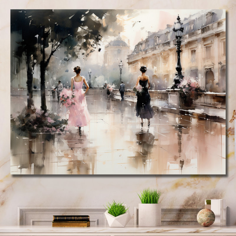 Impression sur toile Fashion Impressionist Elegance I, Toile tendue, H 30 po x l 40 po, Sans cadre