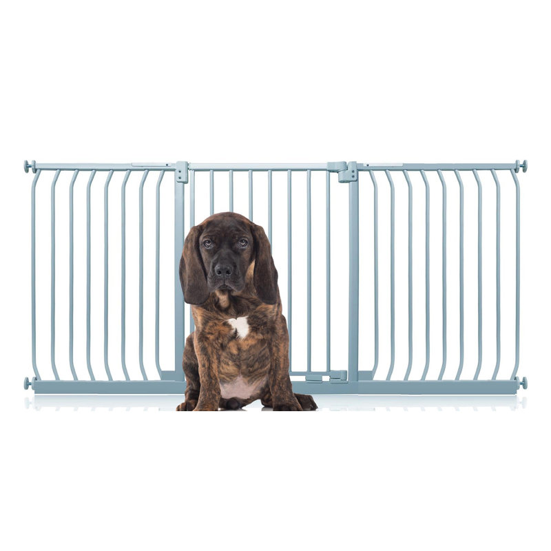 Metal Pressure Mounted Pet Gate, 188cm - 197cm, Grey