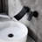 Matte Black Wall Mount Bathroom Faucet, Brass Made With Expansive Arc Waterfall Spout And Precise Water Flow Control Valve For A Delightful Utilization Widespread Tap In Black, Produced Accurate-121597141