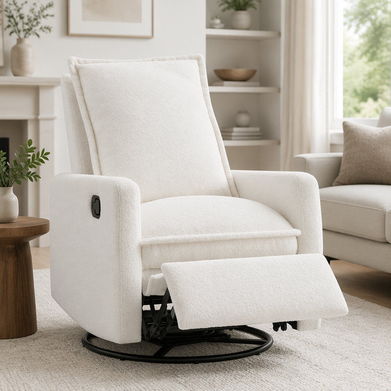 Fauteuil inclinable et pivotant, Blanc