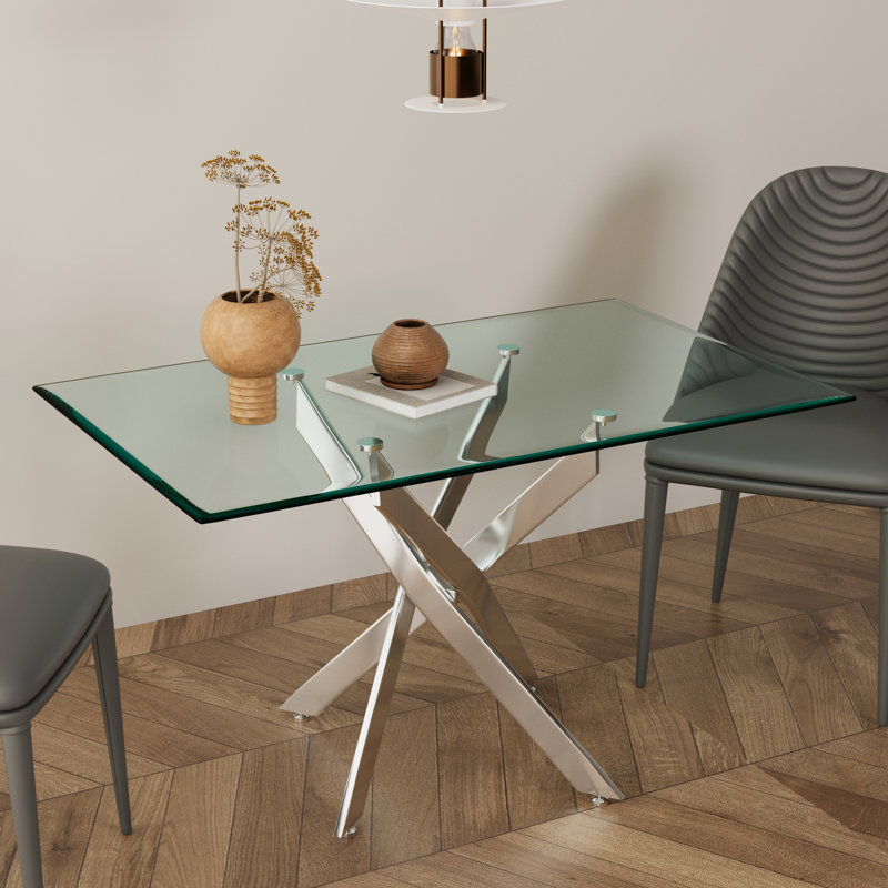 Bolderberg Stlaurent Trestle Dining Table,Modern Tempered Glass Top Dining Table,dining room table,dining tables,dinning table,dining room table