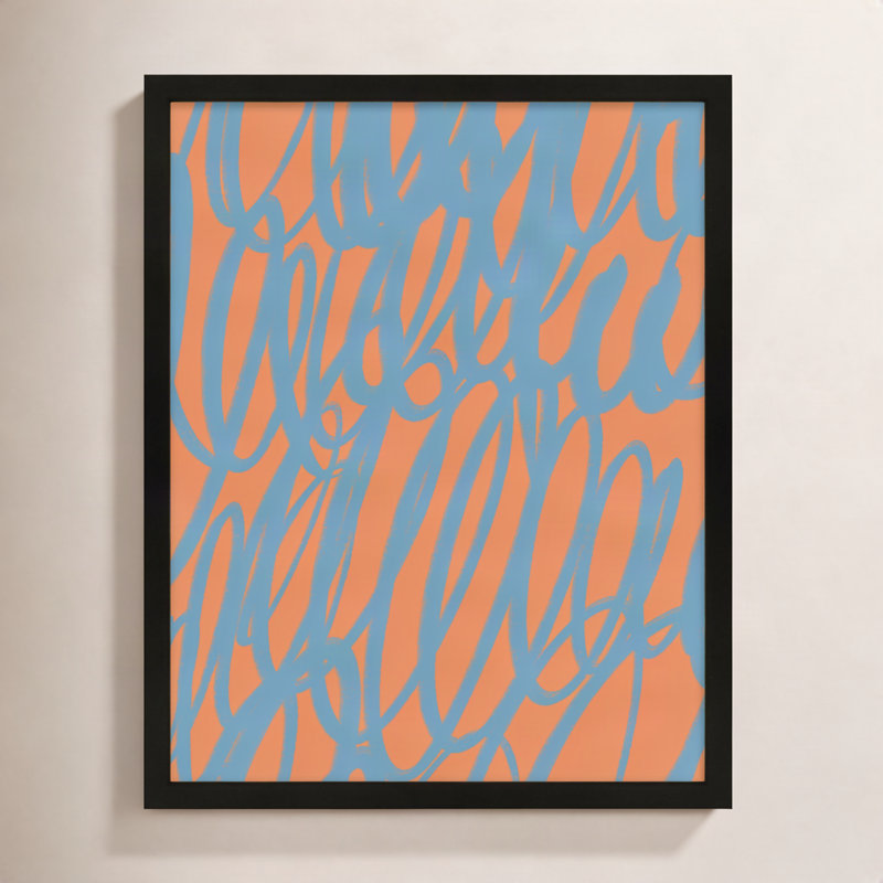 Color Squiggles 1 Framed Graphic Art by Jacques Pilon, Black Single Structure Framed Paper, 38" H x 30" W x 1.25" D