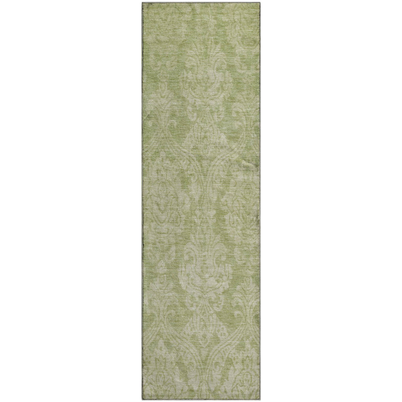 Premium Machine Washable Honig AMF1659 Damask Rug, Runner 2'3" x 7'6"