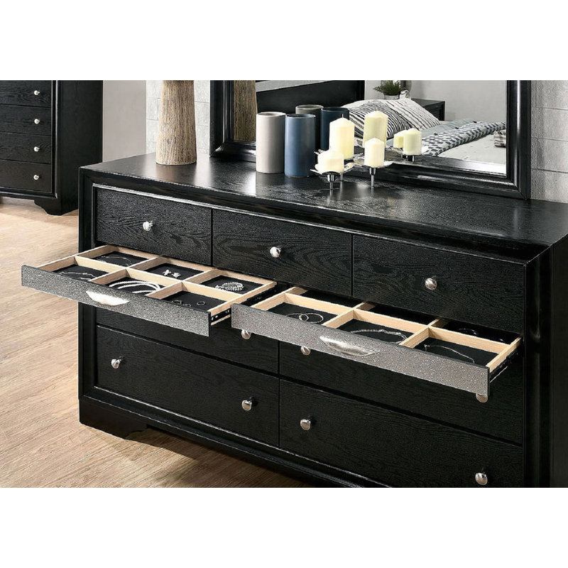 Commode contemporaine 1Pc, Noir