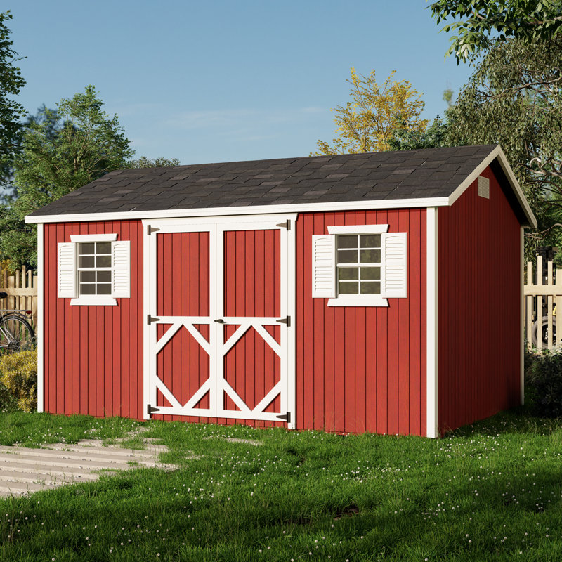 Classic Workshop Outdoor Wood Storage Shed, 10' x 14', No