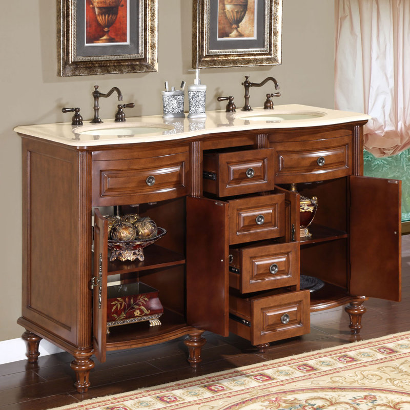 Ensemble de meuble-lavabo double 55 po Pina