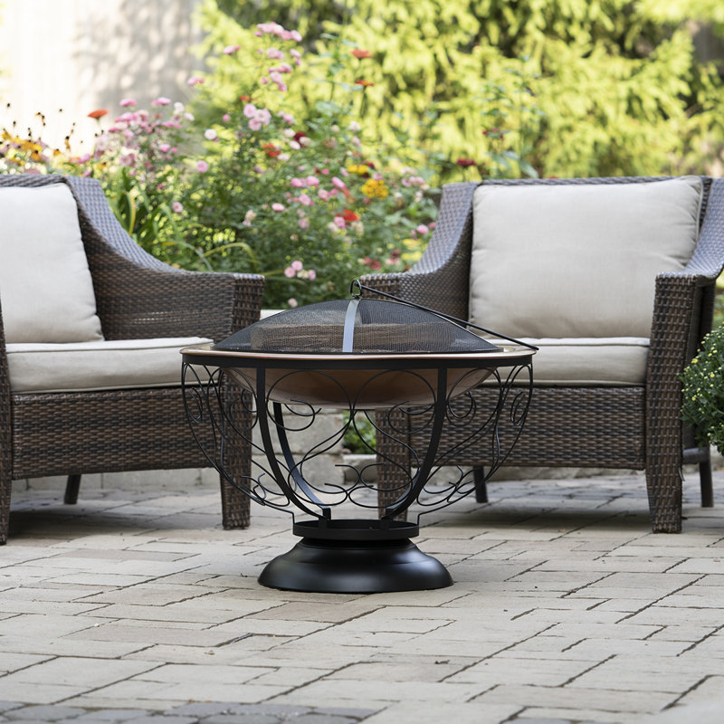 Haga Round Iron Wood Burning Smokeless Fire Pit
