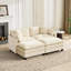 Cloud, canapé modulaire moderne, chenille beige, siège double couche, pour espace de vie, design américain, mi-doux, salle de remplissage en mousse, revêtement en chenille, respirant,-129943098
