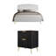 Ensemble de chambre à coucher rembourrée standard avec table de chevet Manningtree