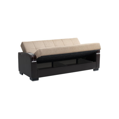 Norridge Mobi Max 87 in. Fabric Upholstered 3-Seater Twin 3-in-1 Sleeper Sofa Bed with Storage