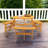 Peddie 6-Person Circular Outdoor Wooden Picnic Table with 3 Built-in Benches-1760440618