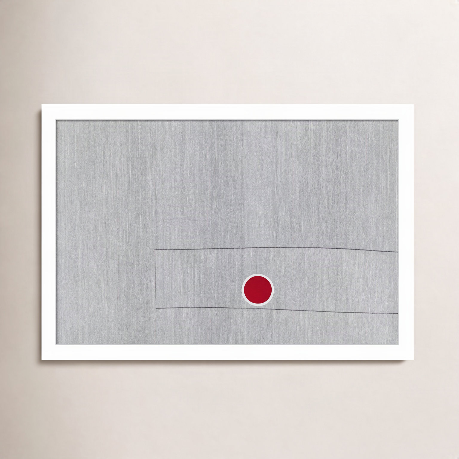 Grey Drawing Fifty Seven Print, White, 12" H x 17" W x 1" D